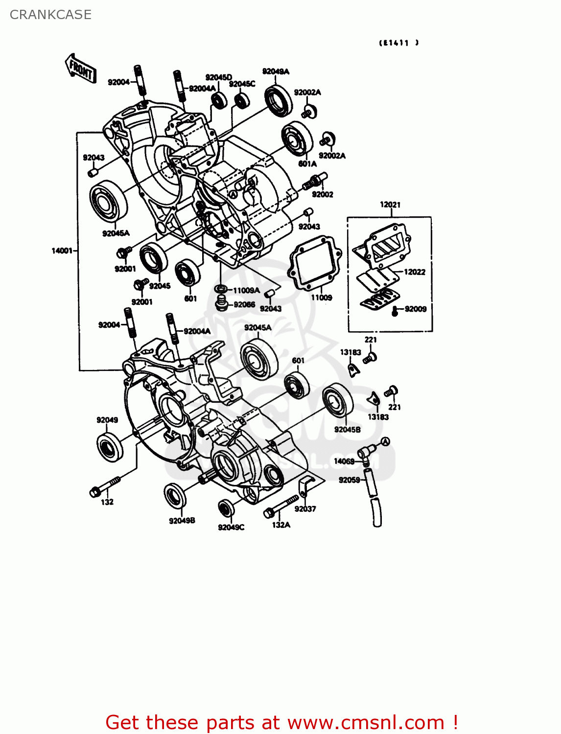CRANKCASE KX125-G1 1989 USA CANADA