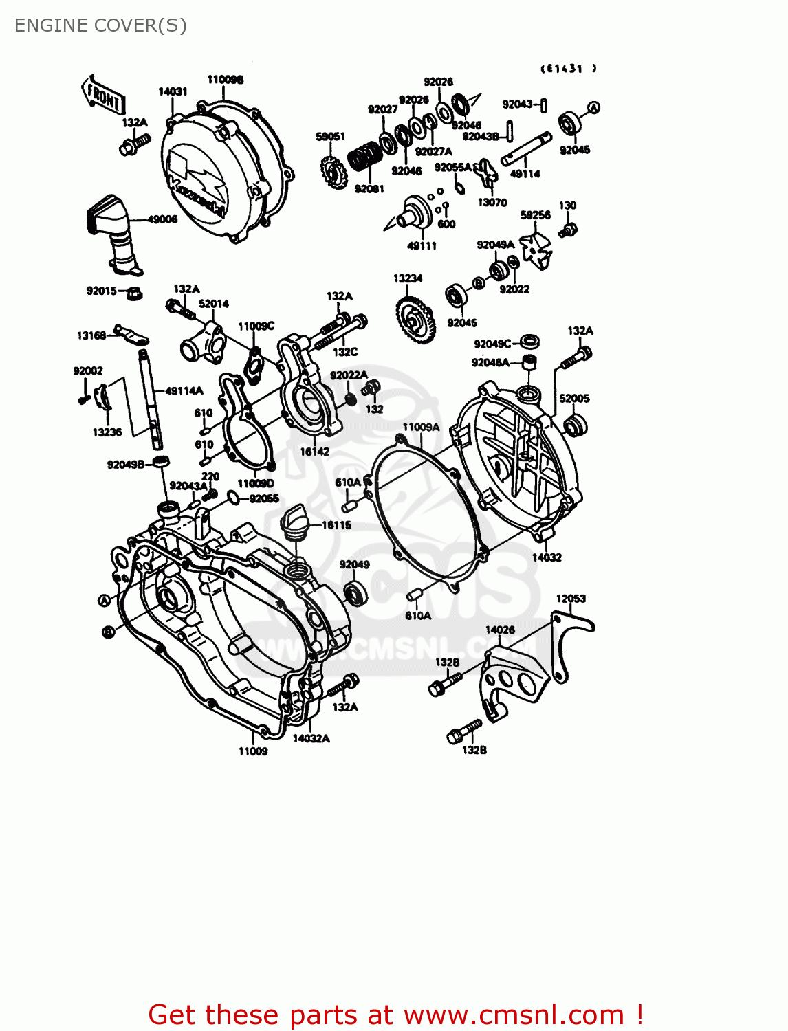 ENGINE COVER(S) KX125-G1 1989 USA CANADA