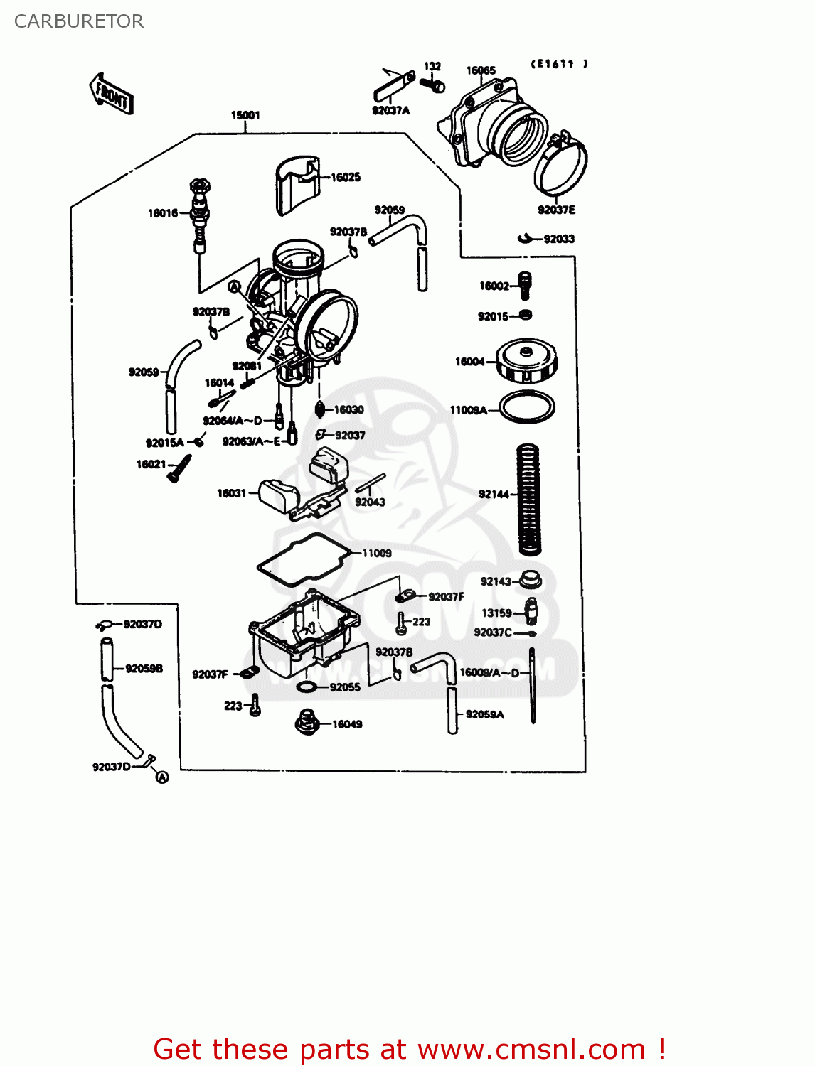 CARBURETOR KX125-G1 1989 USA CANADA