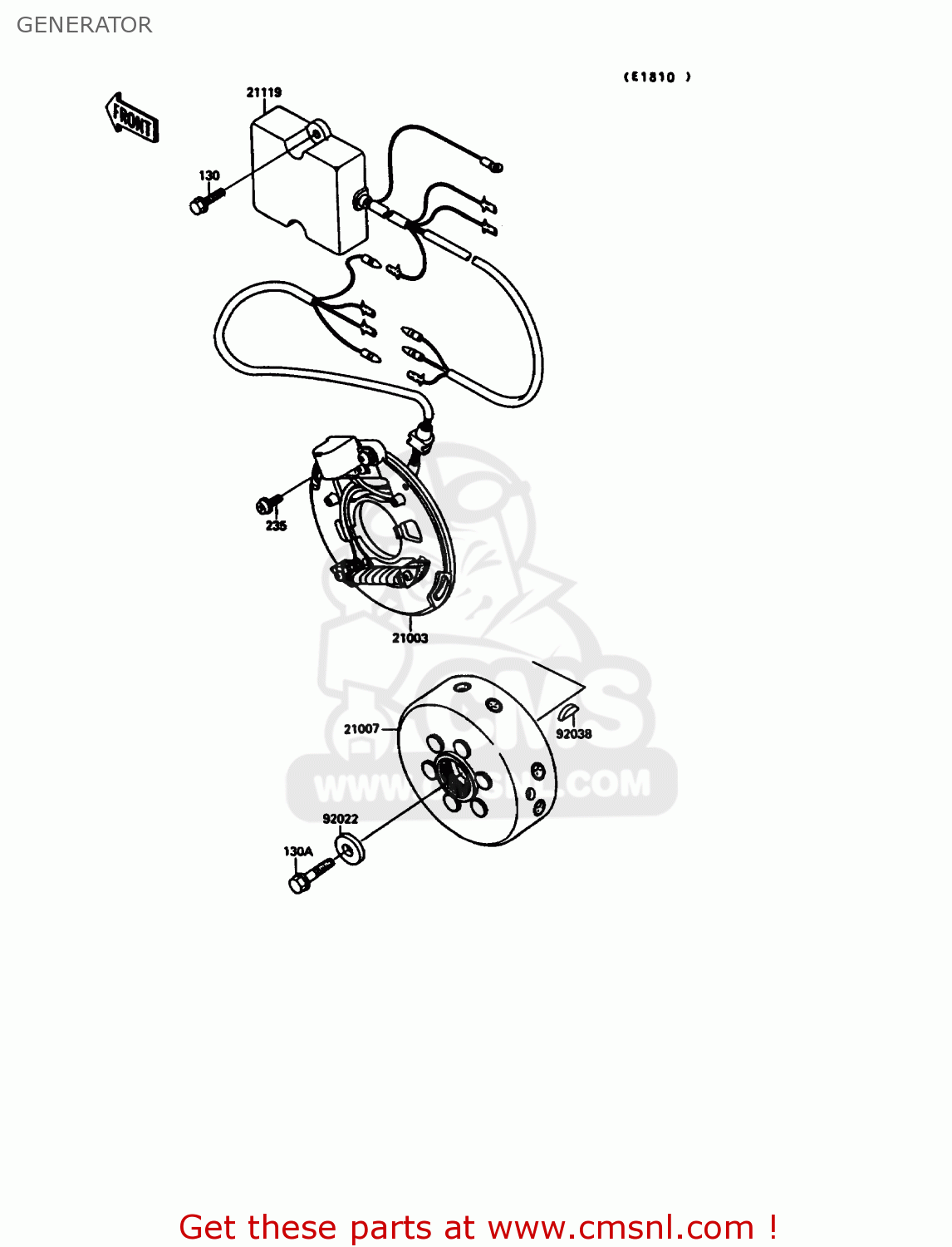 GENERATOR KX125-G1 1989 USA CANADA