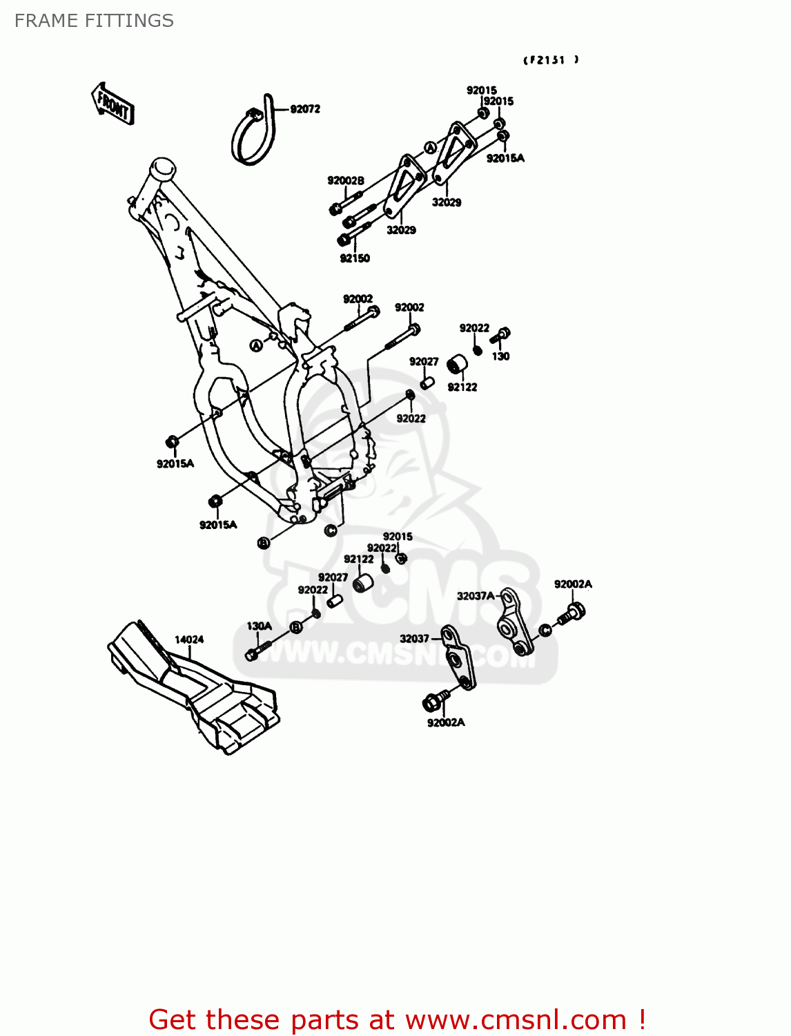 FRAME FITTINGS KX125-G1 1989 USA CANADA