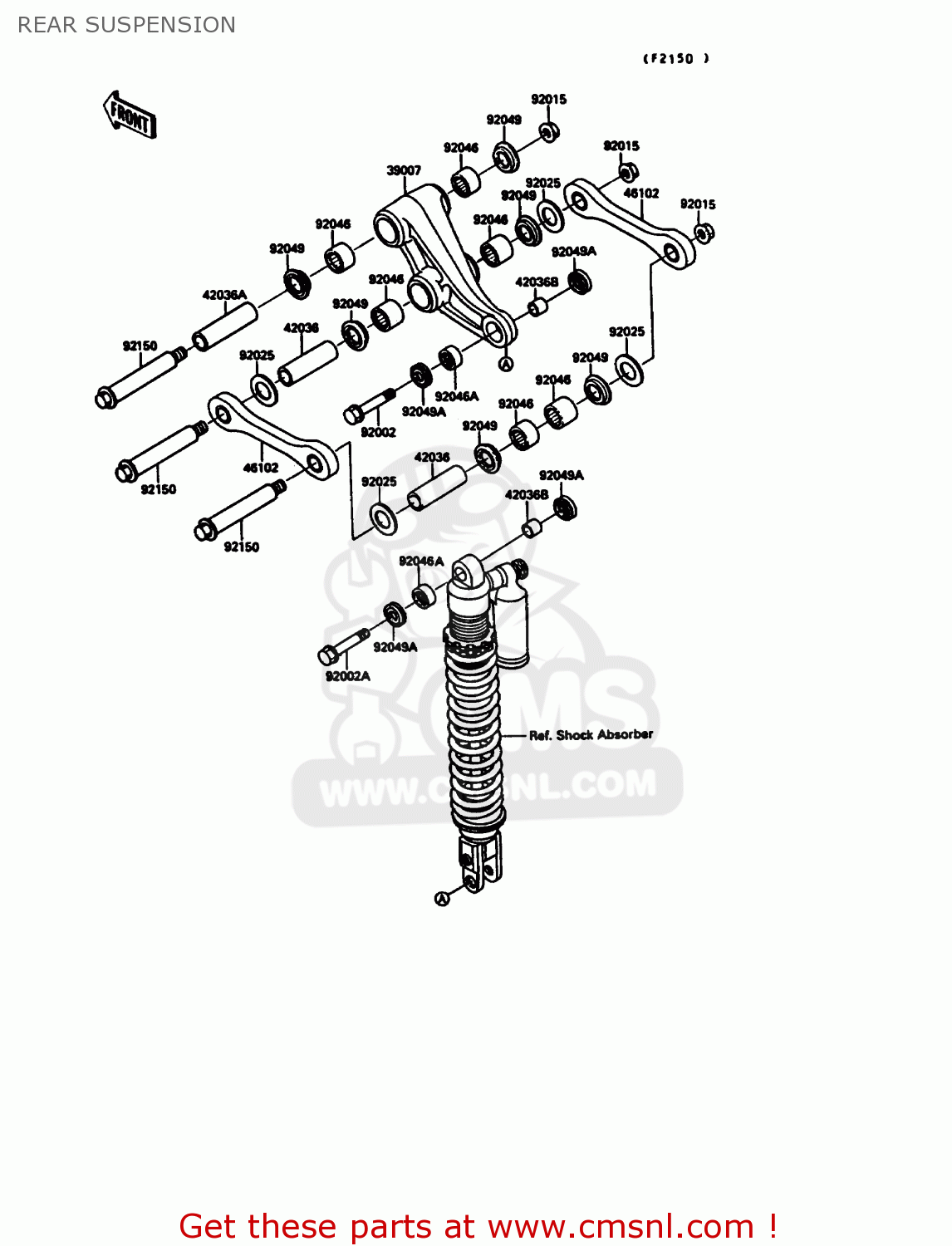 REAR SUSPENSION KX125-G1 1989 USA CANADA
