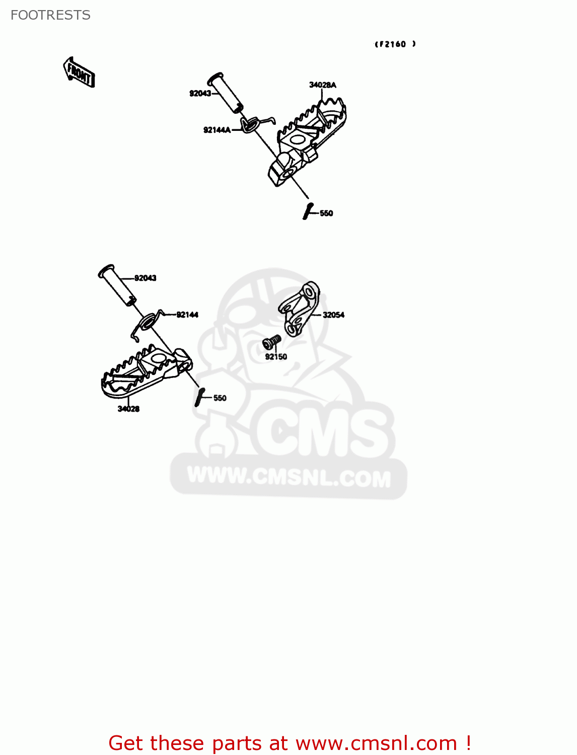 FOOTRESTS KX125-G1 1989 USA CANADA