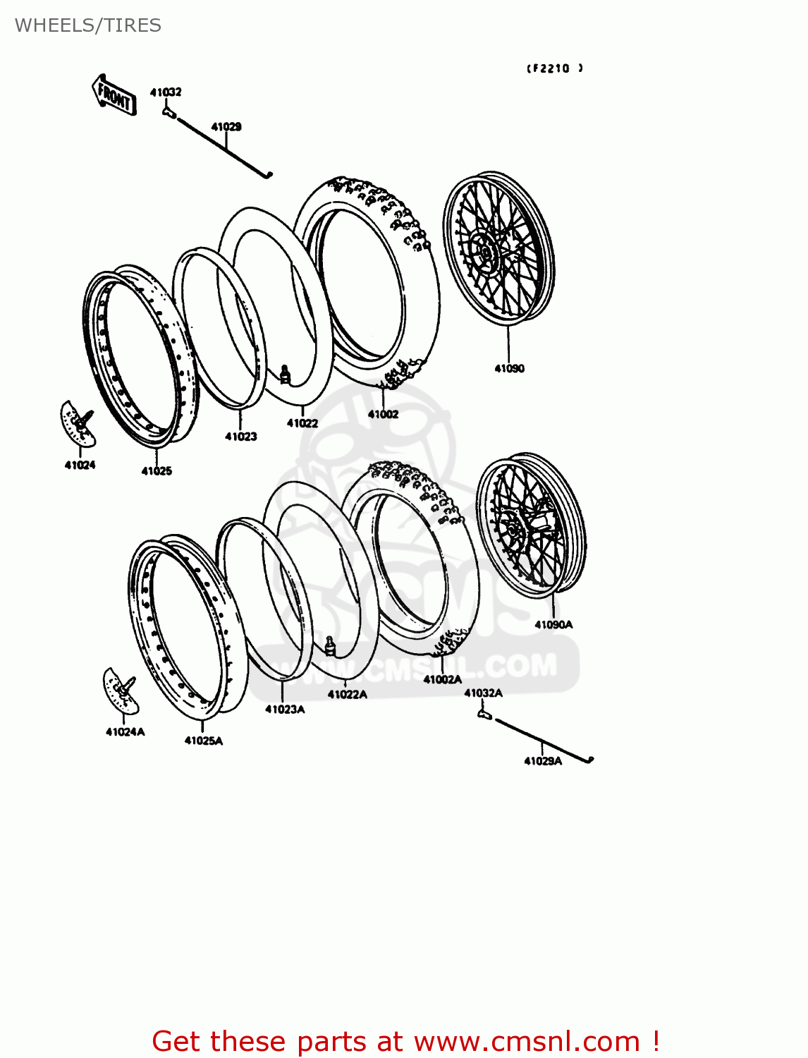 WHEELS/TIRES KX125-G1 1989 USA CANADA