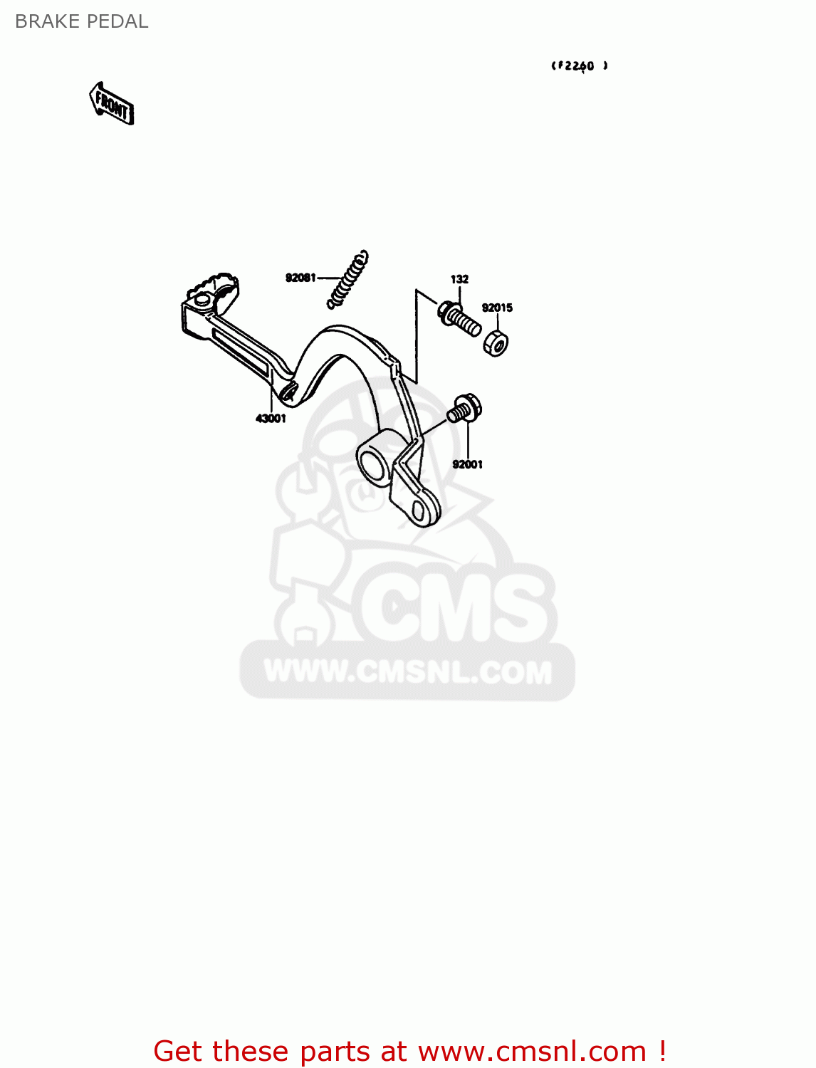 BRAKE PEDAL KX125-G1 1989 USA CANADA