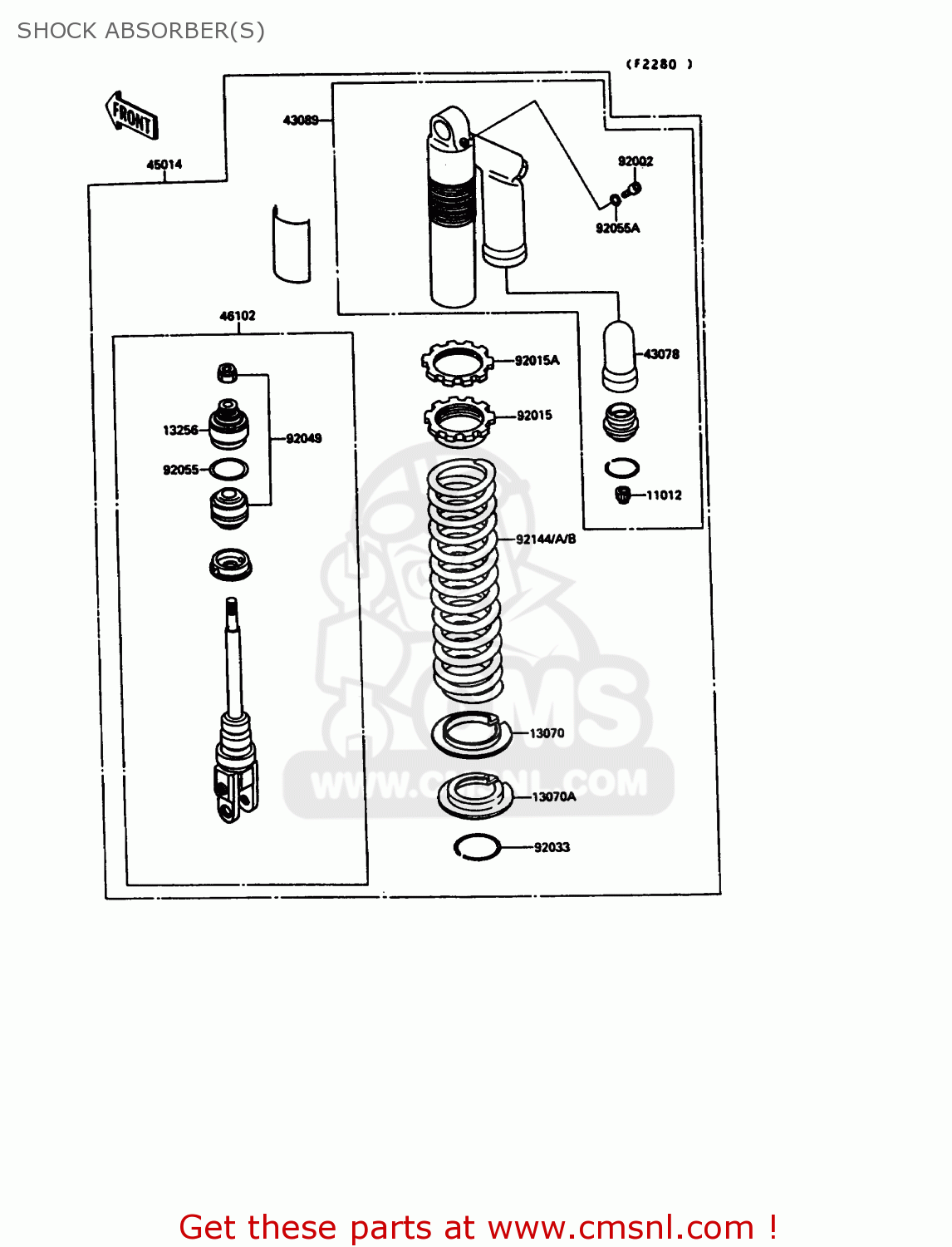 SHOCK ABSORBER(S) KX125-G1 1989 USA CANADA