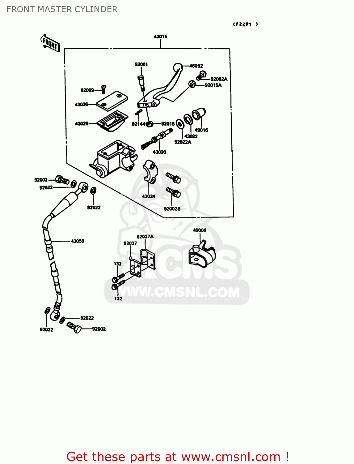 FRONT MASTER CYLINDER KX125-G1 1989 USA CANADA