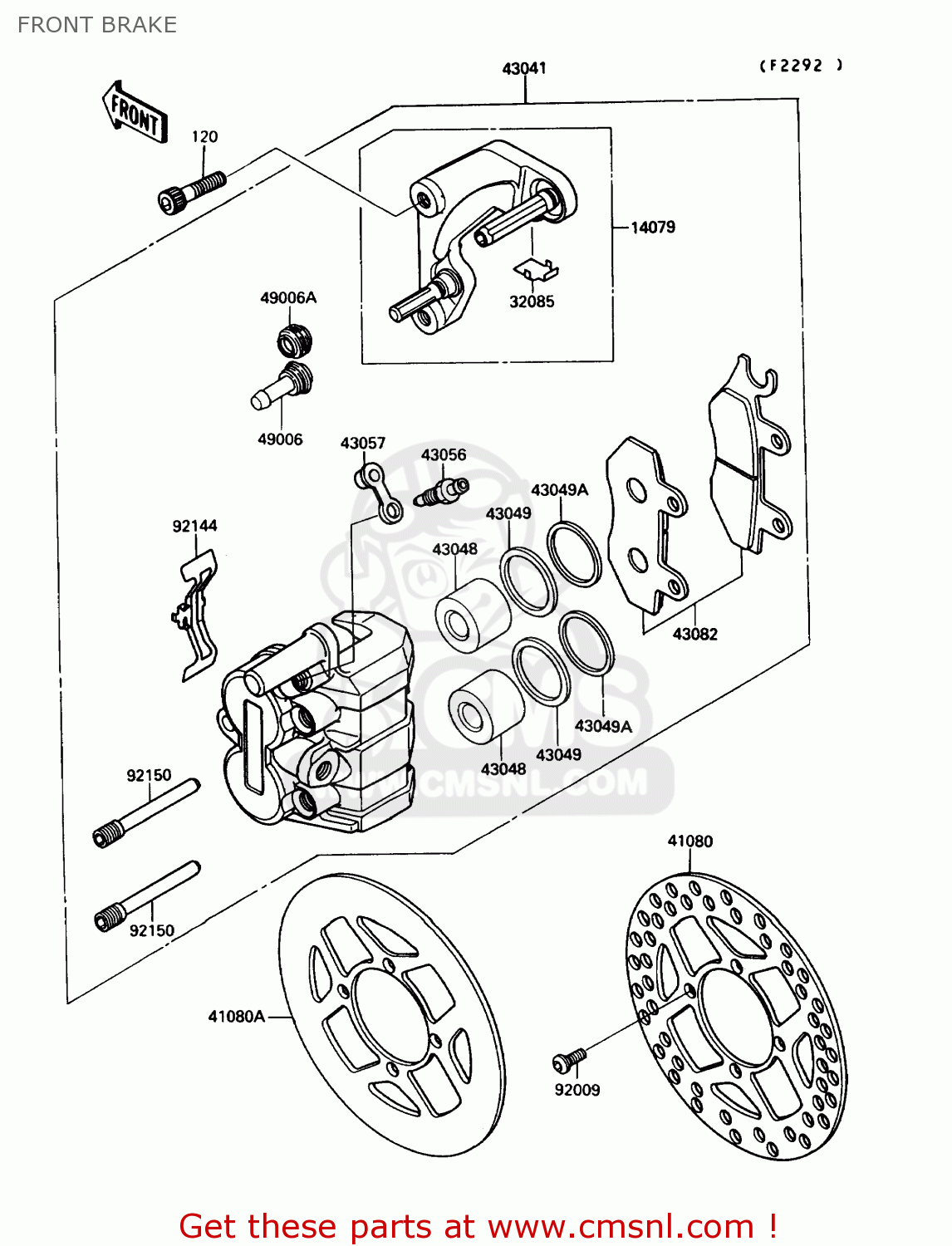 FRONT BRAKE KX125-G1 1989 USA CANADA