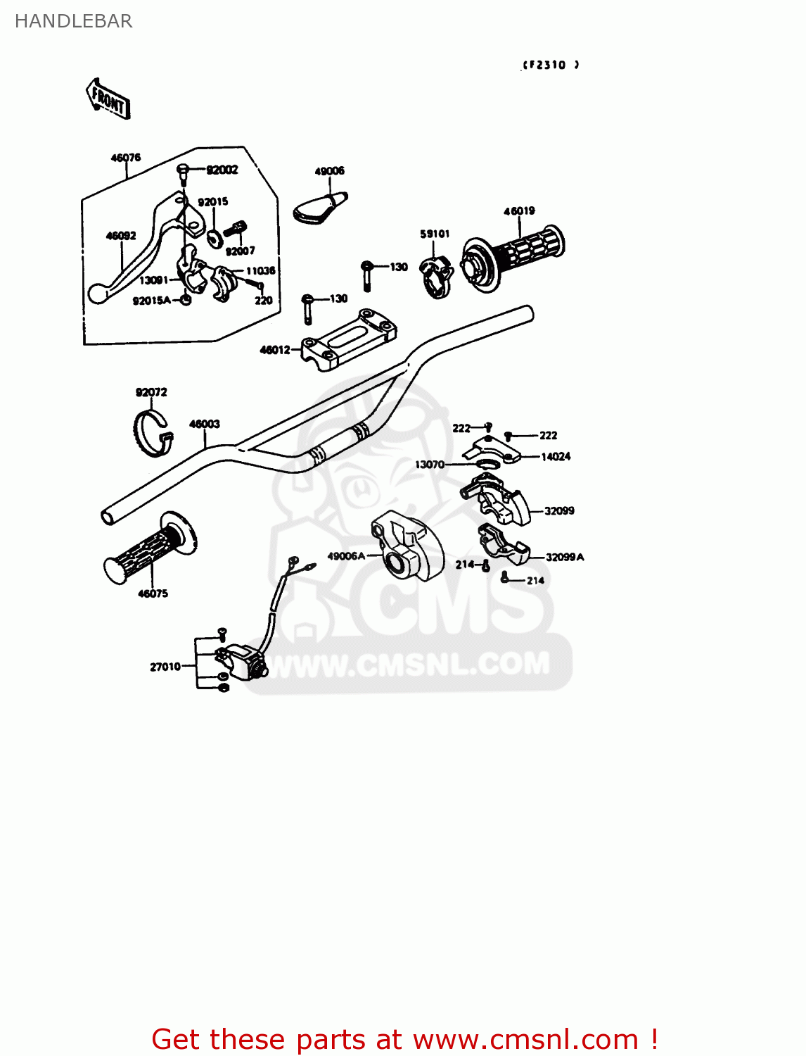 HANDLEBAR KX125-G1 1989 USA CANADA