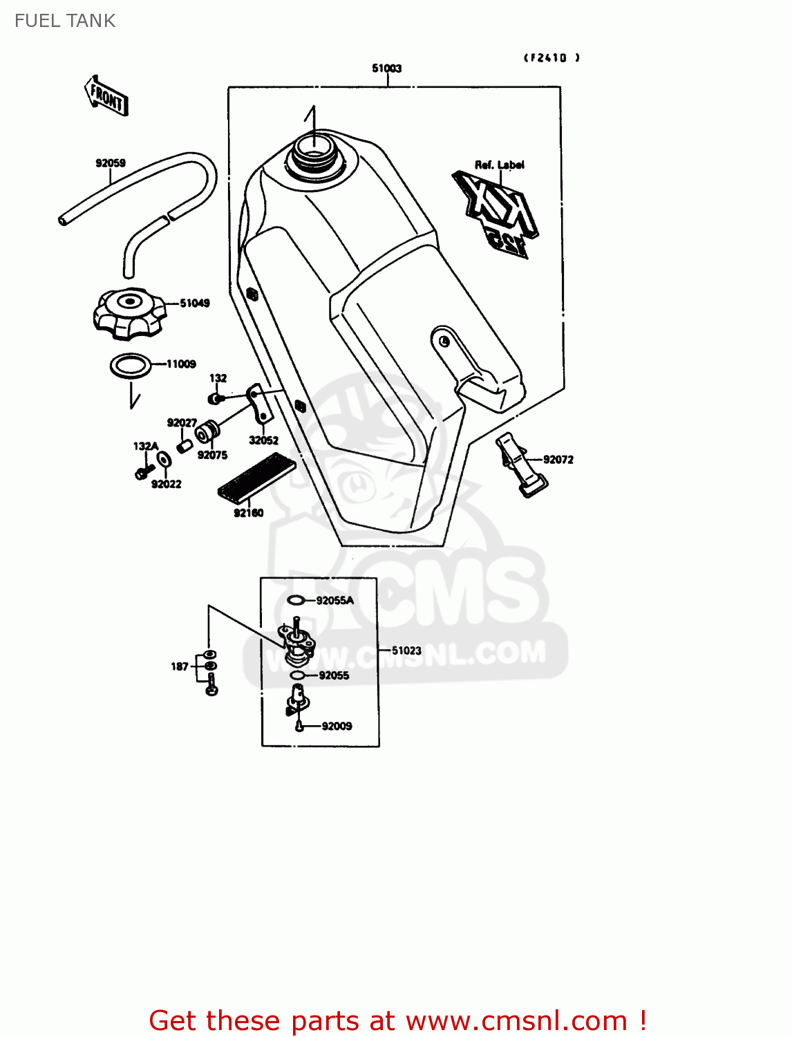 FUEL TANK KX125-G1 1989 USA CANADA