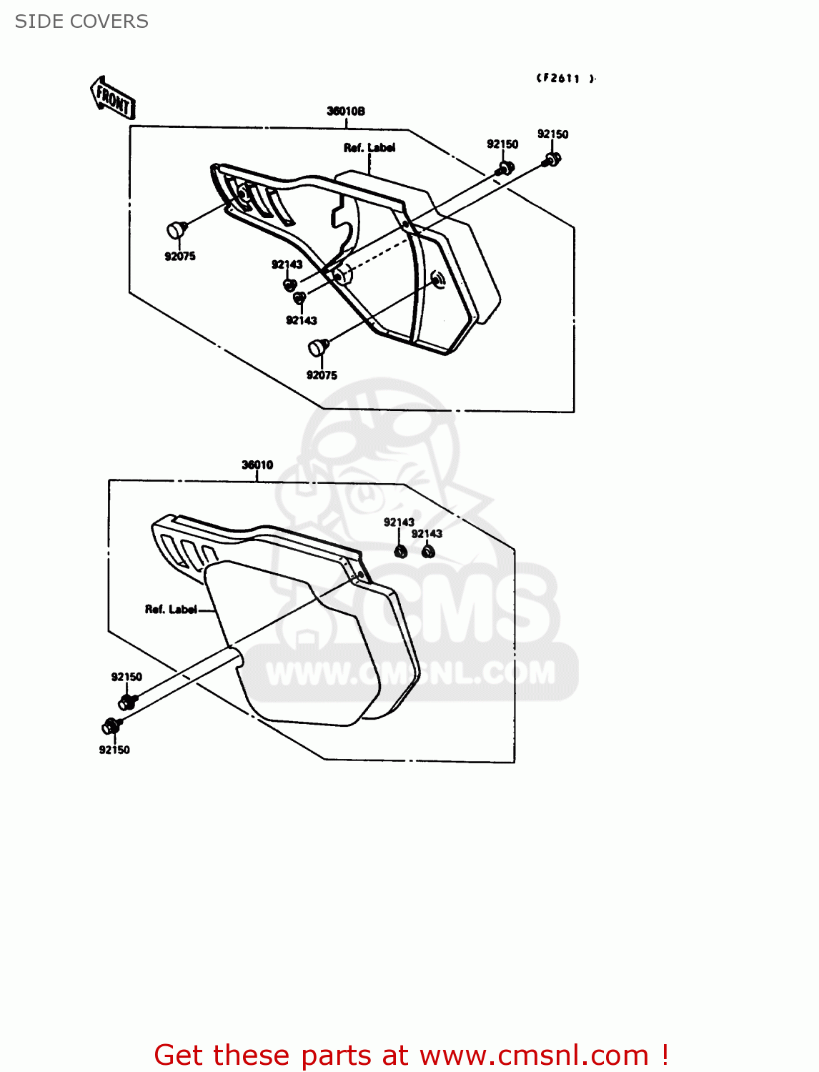 SIDE COVERS KX125-G1 1989 USA CANADA