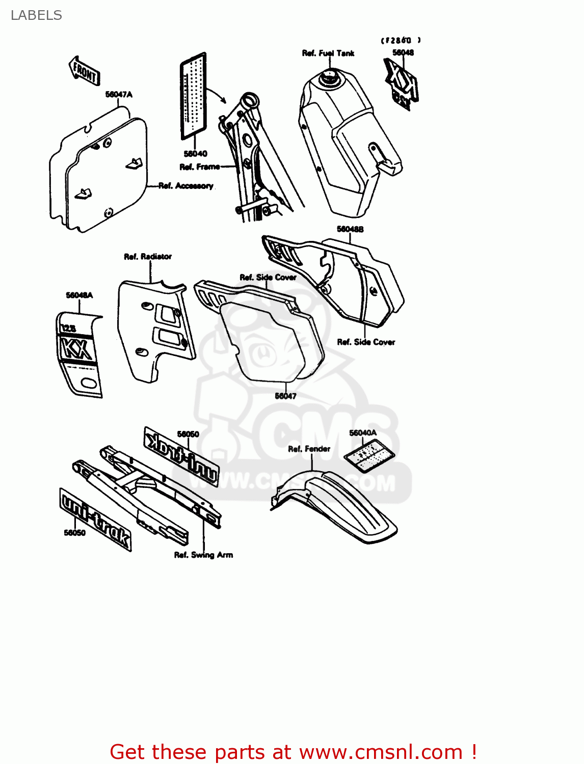 LABELS KX125-G1 1989 USA CANADA