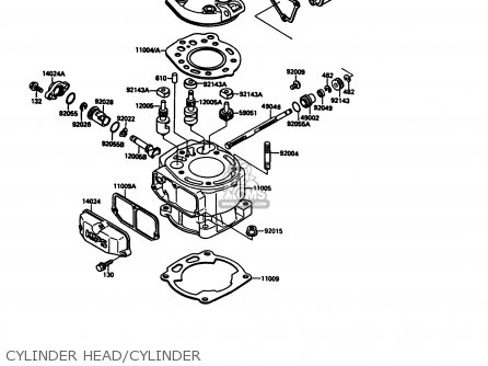 CYLINDER HEAD/CYLINDER - KX125-G1 1989 USA CANADA