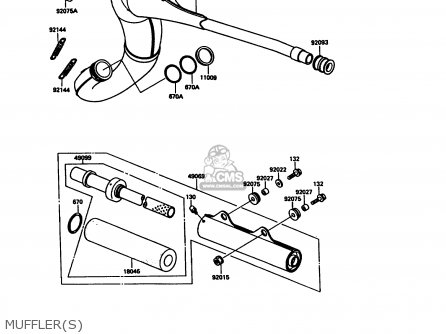 MUFFLER(S) - KX125-G1 1989 USA CANADA