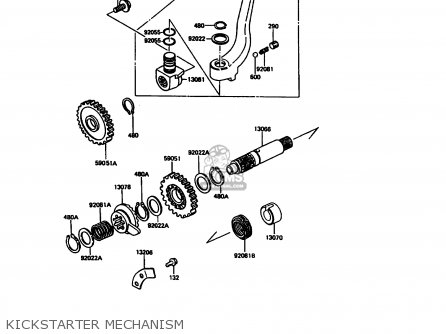 KICKSTARTER MECHANISM - KX125-G1 1989 USA CANADA