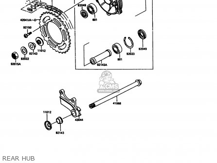 REAR HUB - KX125-G1 1989 USA CANADA