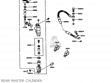 REAR MASTER CYLINDER - KX125-G1 1989 USA CANADA