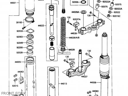 FRONT FORK - KX125-G1 1989 USA CANADA