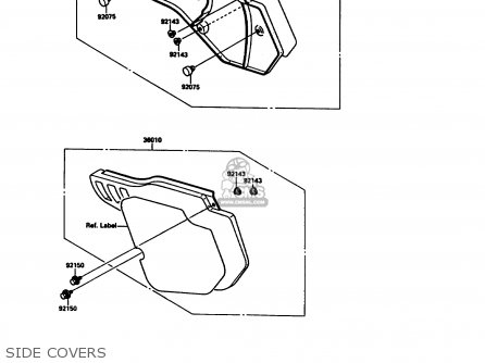 SIDE COVERS - KX125-G1 1989 USA CANADA