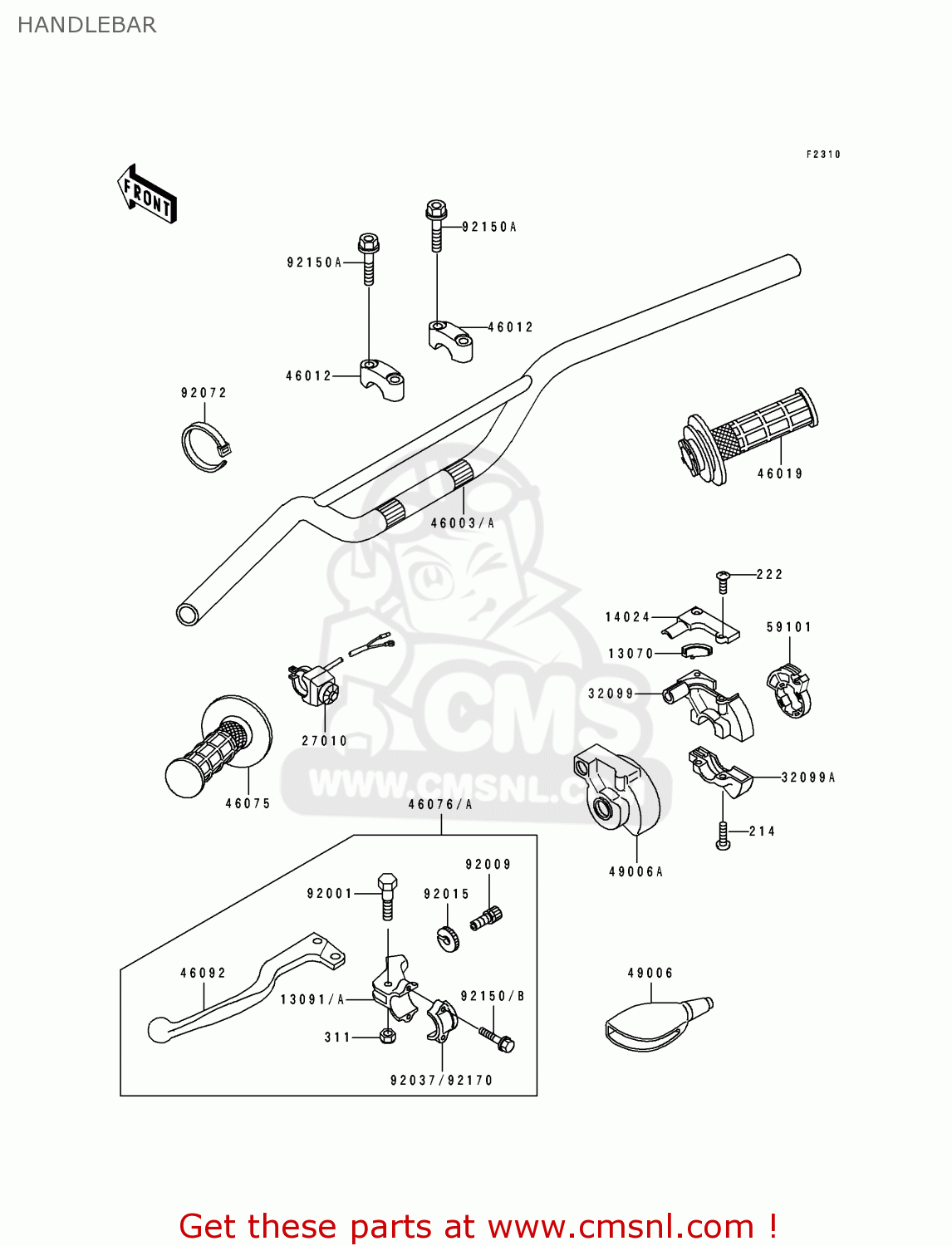 HANDLEBAR KX125-H1 1990 EUROPE UK AL AS