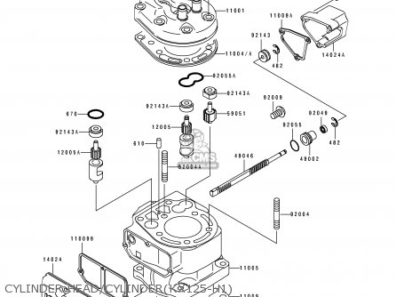 CYLINDER HEAD/CYLINDER(KX125-H1) - KX125-H1 1990 EUROPE UK AL AS