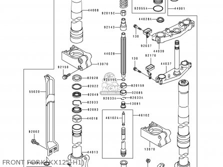 FRONT FORK(KX125-H1) - KX125-H1 1990 EUROPE UK AL AS