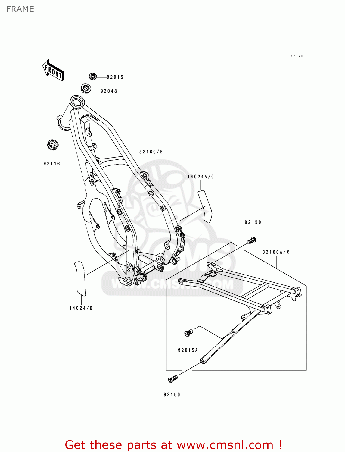 FRAME KX125-H1 1990 USA CANADA