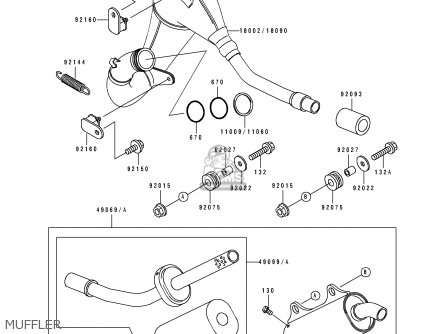 MUFFLER - KX125-H1 1990 USA CANADA