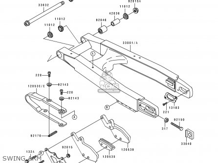 SWING ARM - KX125-H1 1990 USA CANADA