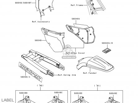 LABEL - KX125-H1 1990 USA CANADA