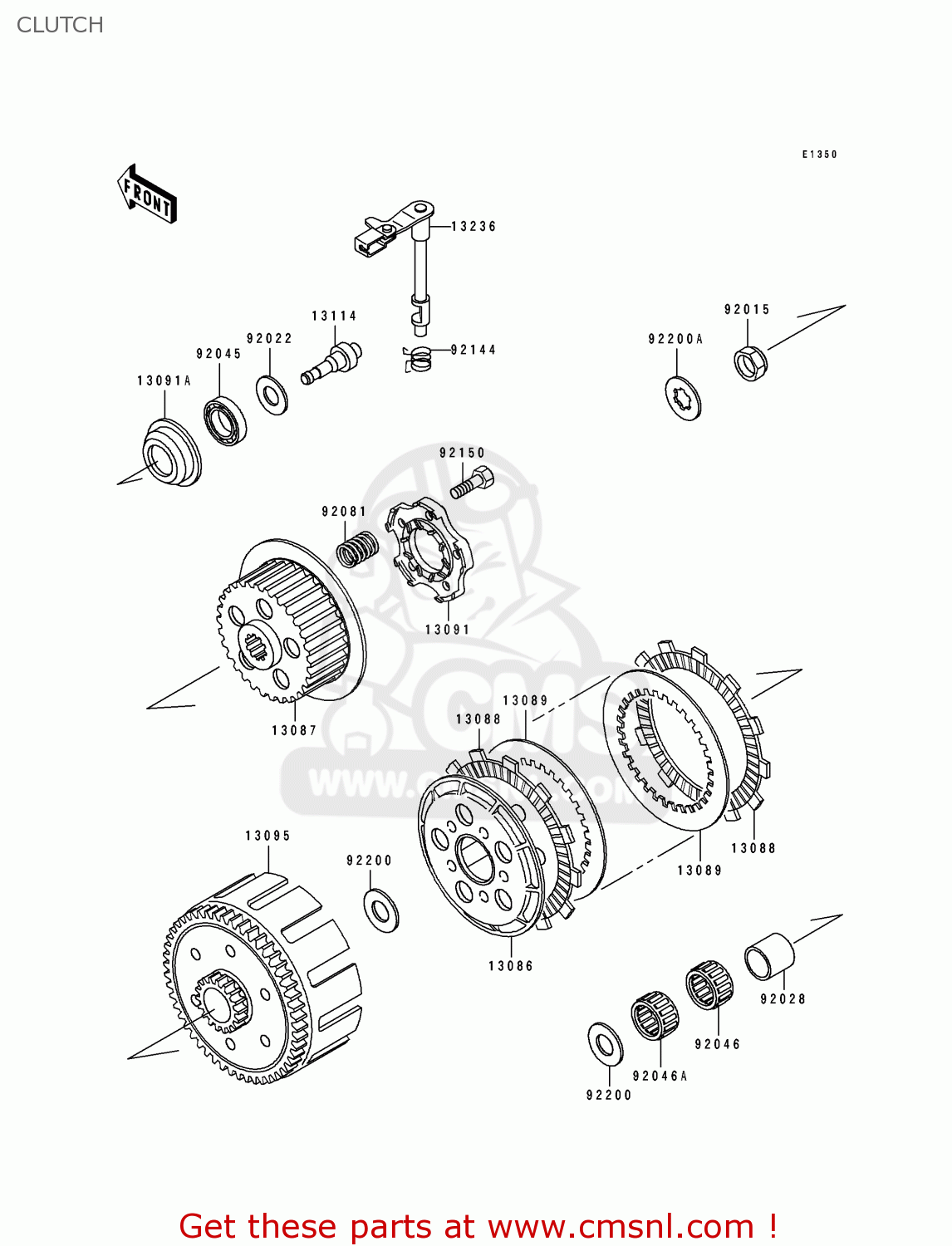 CLUTCH KX125-H2 1991 EUROPE UK AL AS