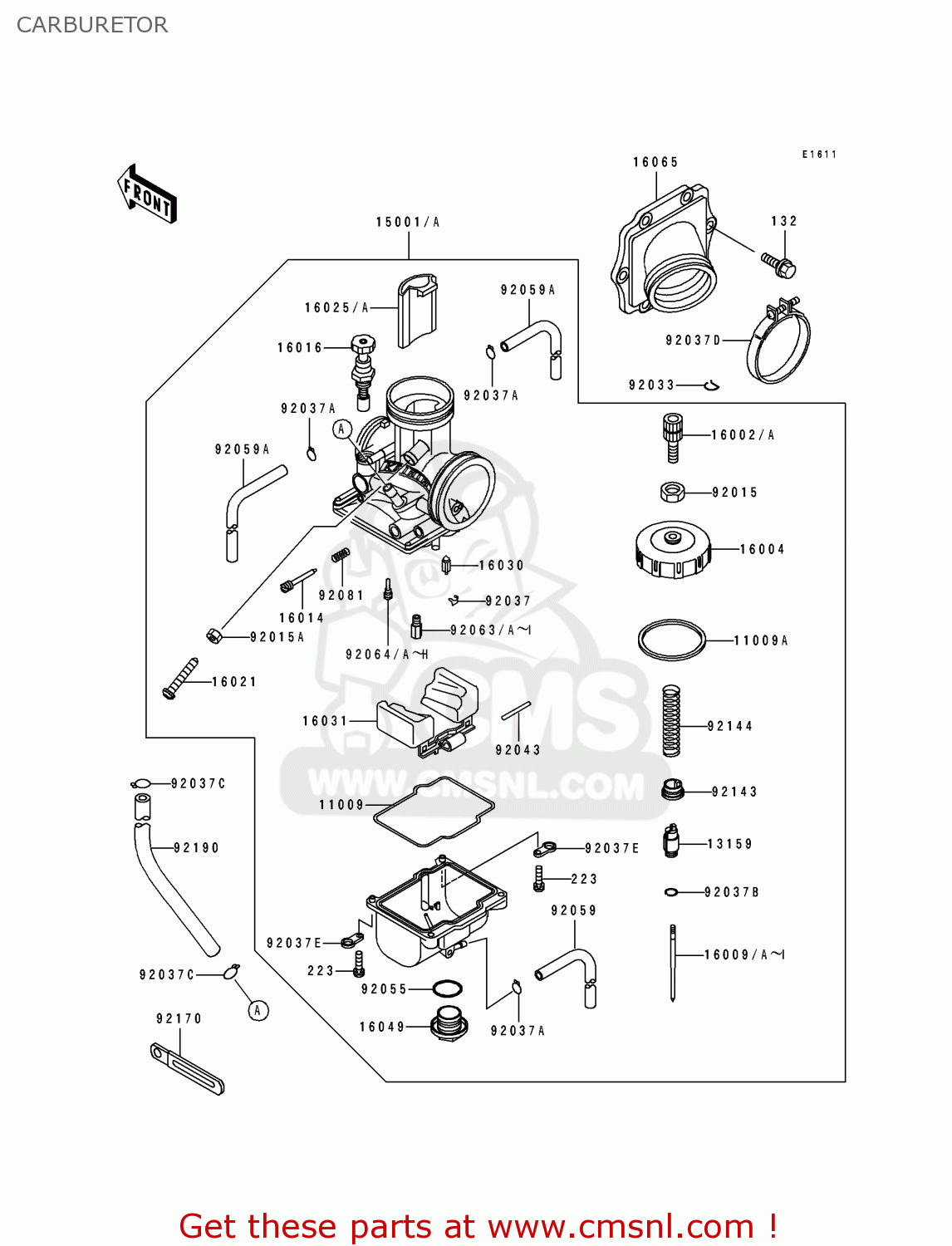 CARBURETOR KX125-H2 1991 EUROPE UK AL AS