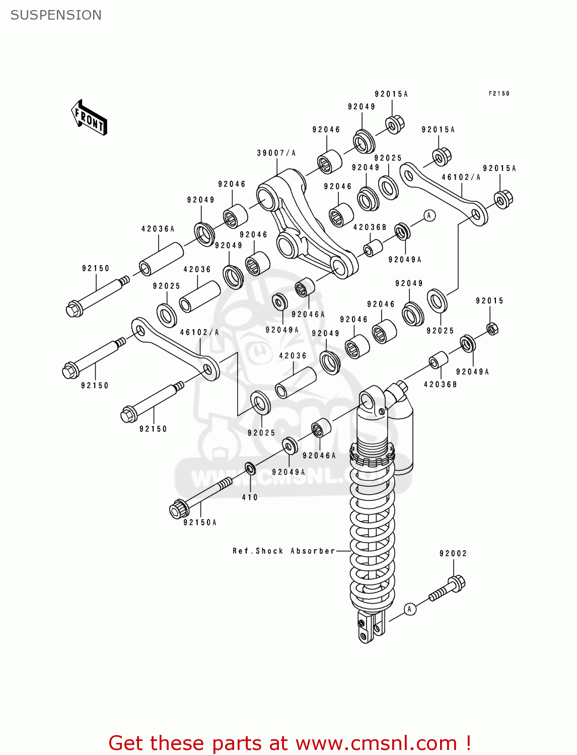 SUSPENSION KX125-H2 1991 EUROPE UK AL AS