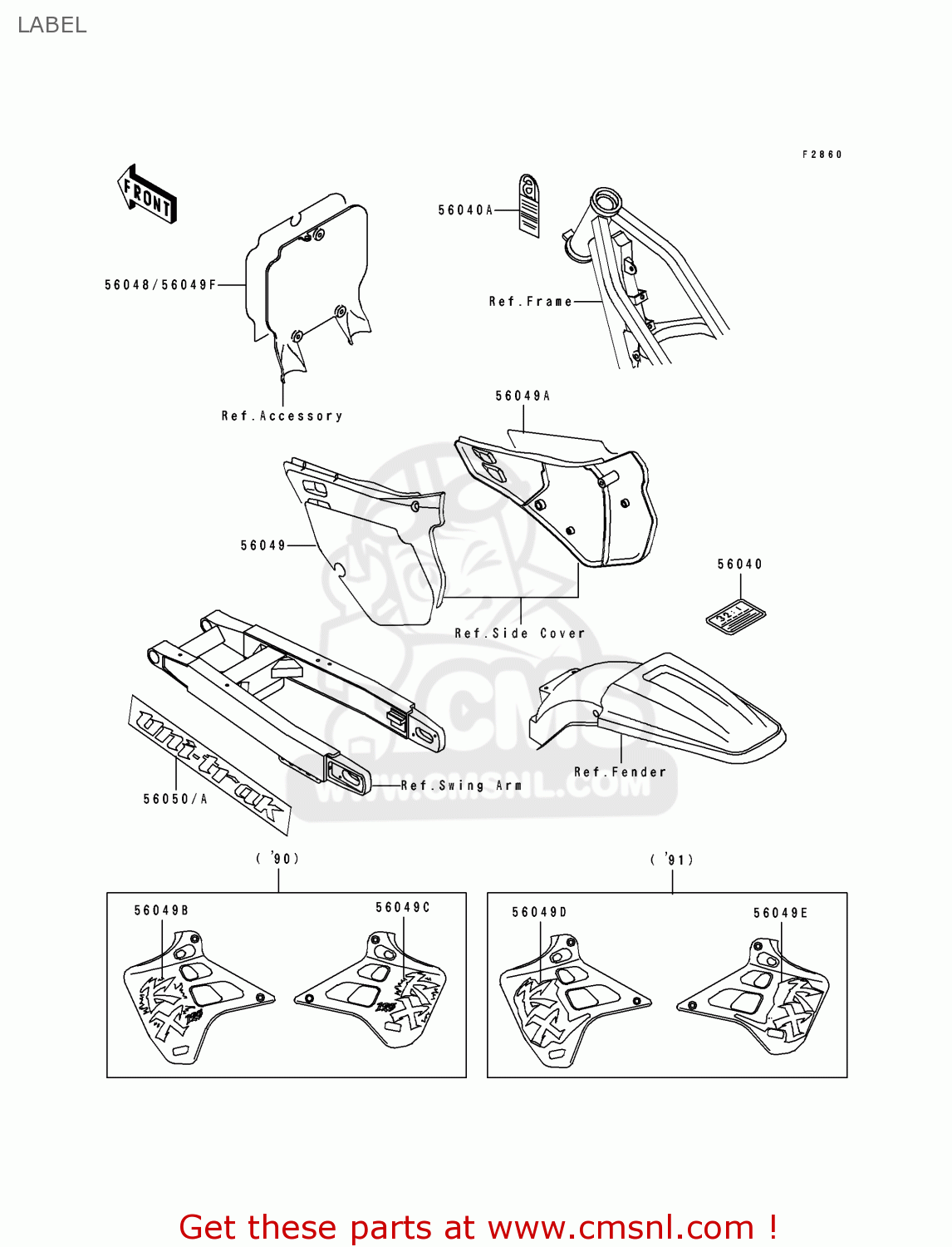 LABEL KX125-H2 1991 EUROPE UK AL AS