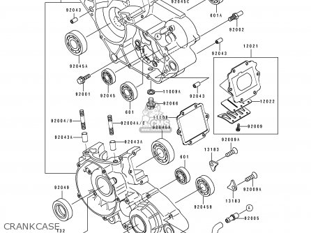 CRANKCASE - KX125-H2 1991 EUROPE UK AL AS