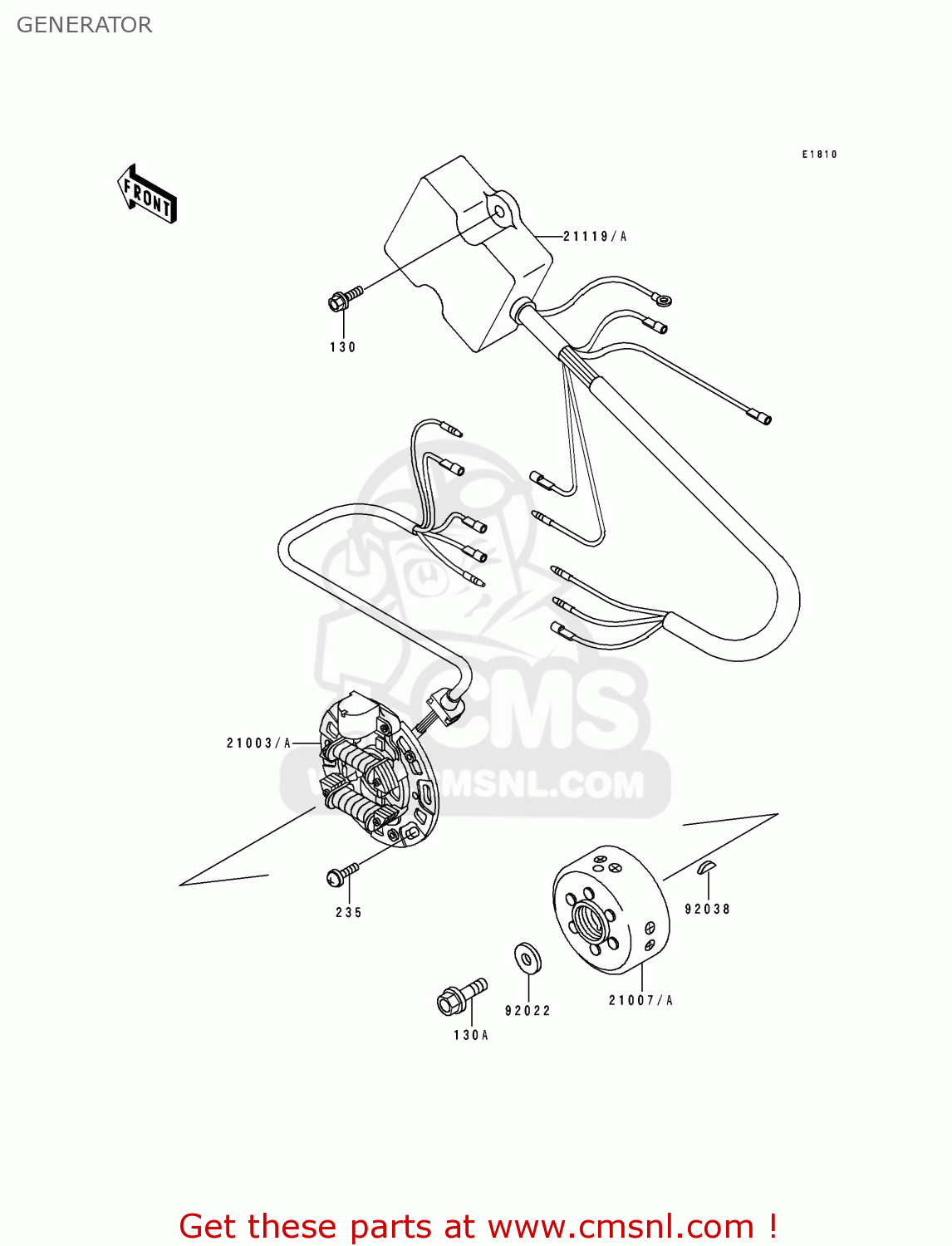 GENERATOR KX125-H2 1991 USA CANADA