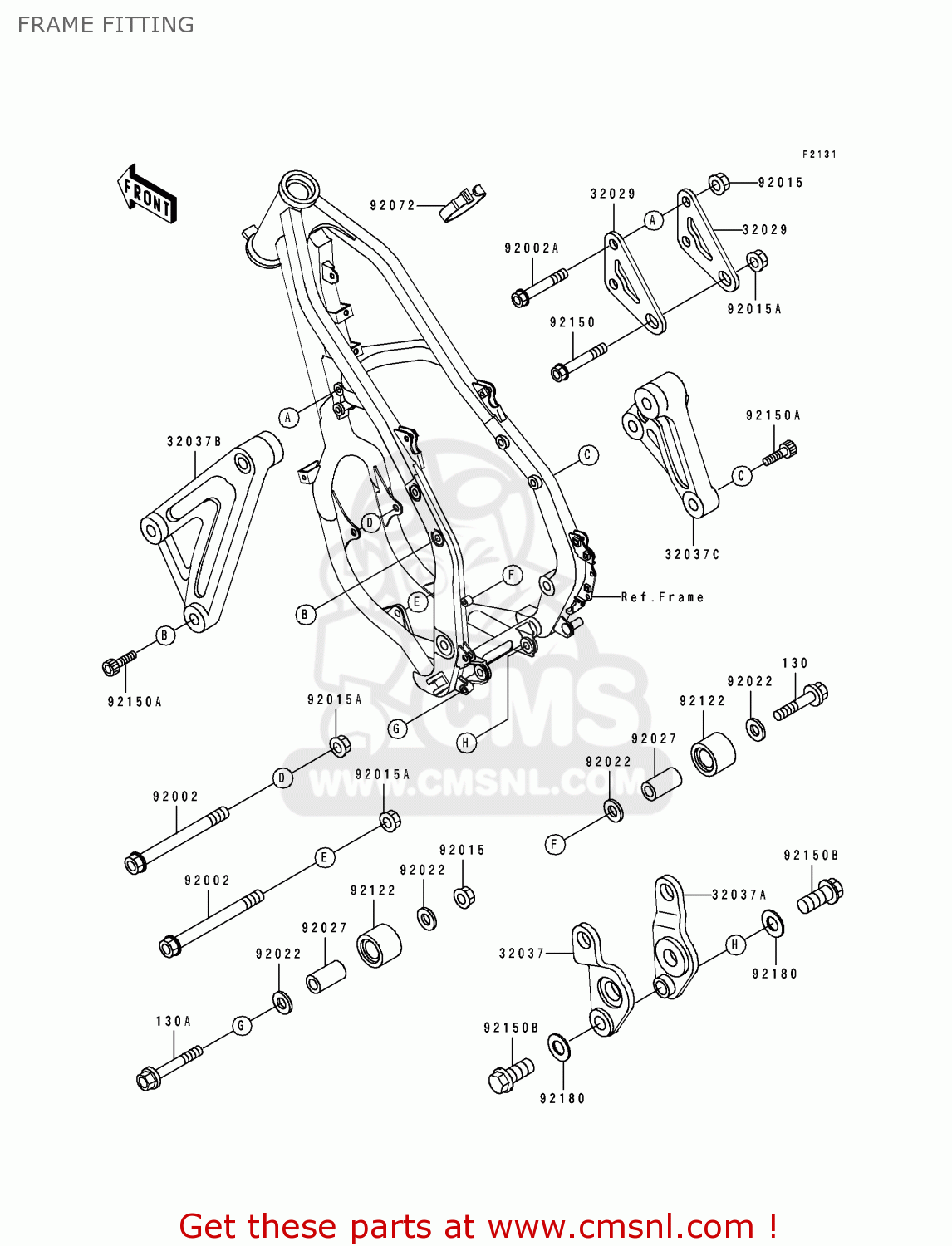 FRAME FITTING KX125-H2 1991 USA CANADA