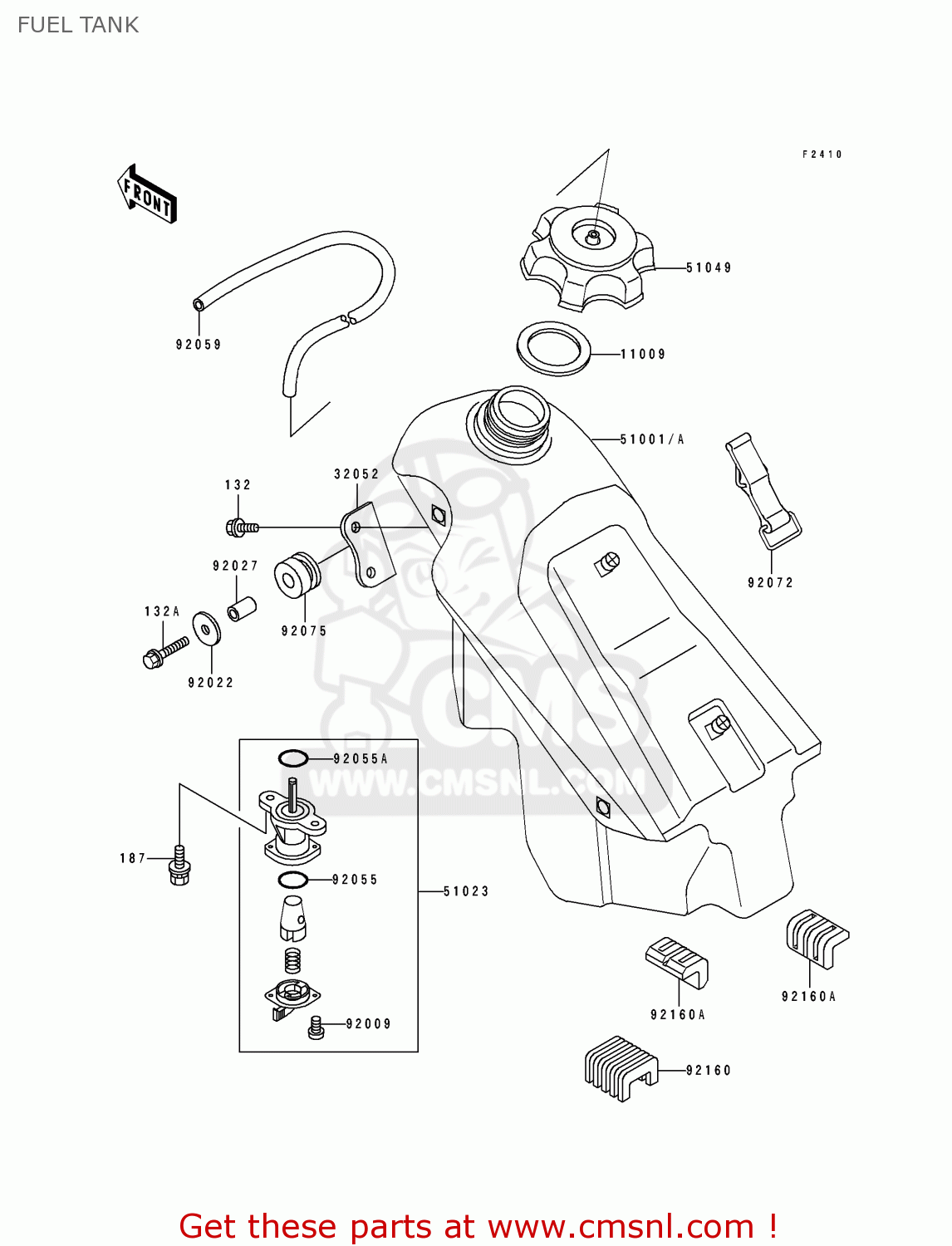 FUEL TANK KX125-H2 1991 USA CANADA