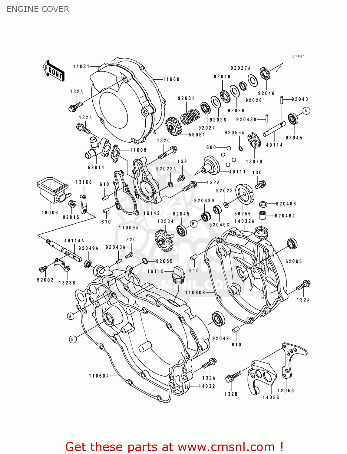 ENGINE COVER KX125-J1 1992 EUROPE AS