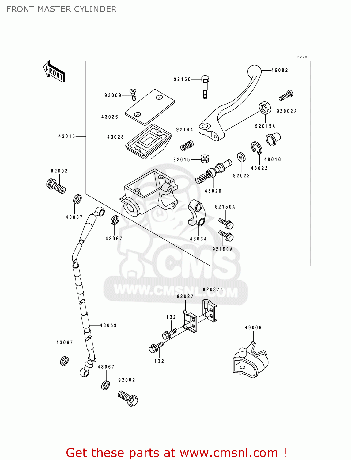 FRONT MASTER CYLINDER KX125-J1 1992 EUROPE AS