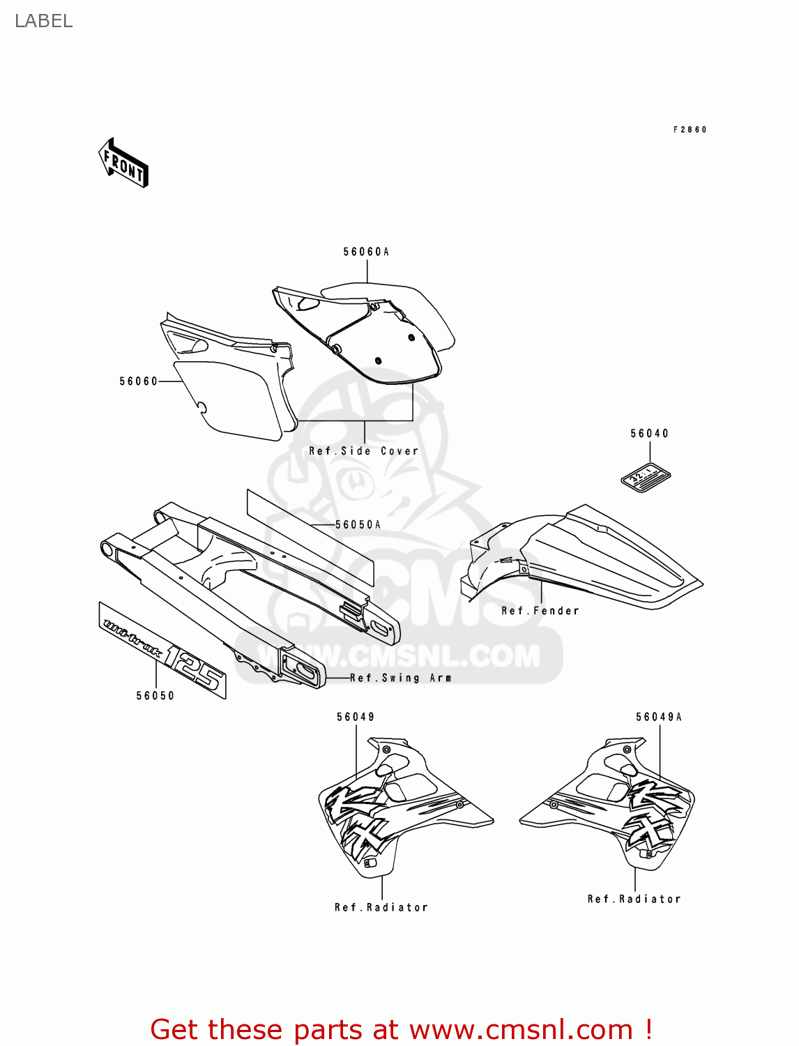 LABEL KX125-J1 1992 EUROPE AS