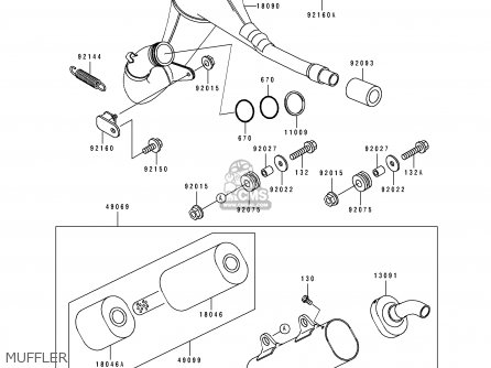 MUFFLER - KX125-J1 1992 EUROPE AS