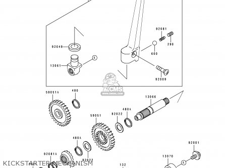 KICKSTARTER MECHANISM - KX125-J1 1992 EUROPE AS