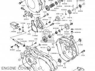 ENGINE COVER - KX125-J1 1992 EUROPE AS
