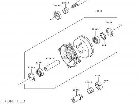 FRONT HUB - KX125-J1 1992 EUROPE AS
