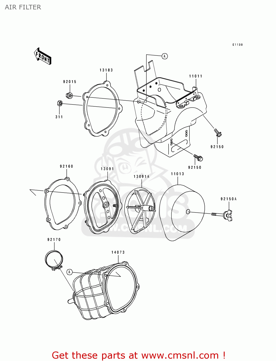 AIR FILTER KX125-J1 1992 USA CANADA