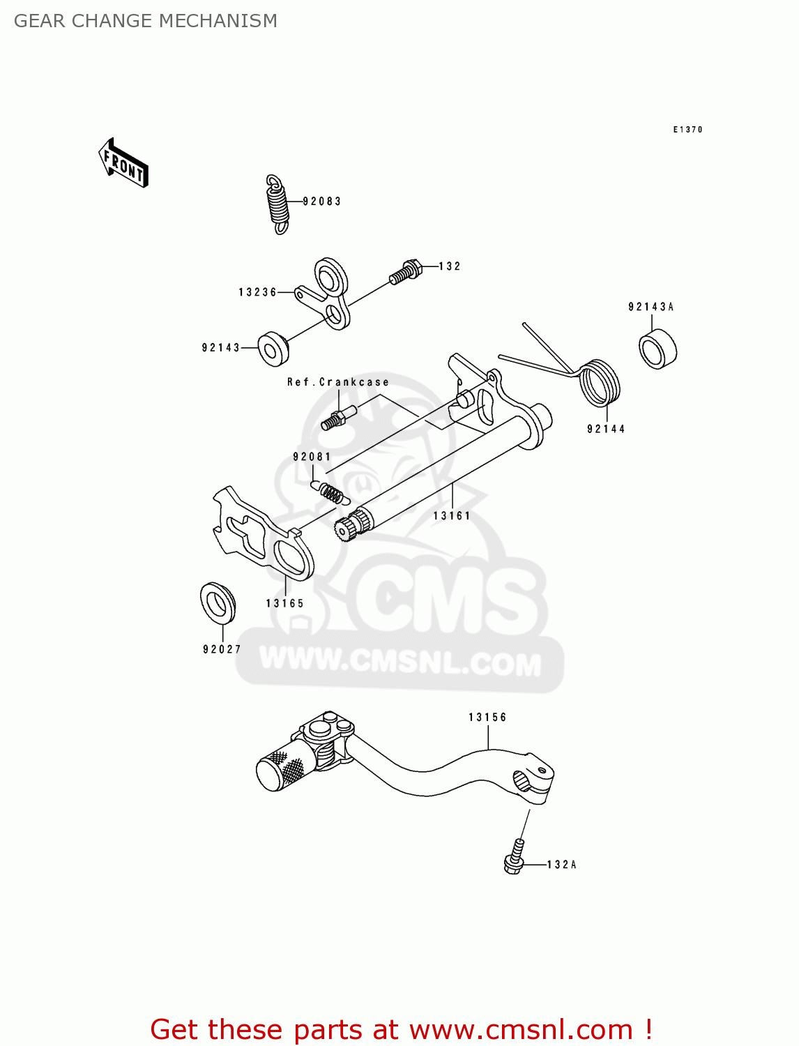 GEAR CHANGE MECHANISM KX125-J1 1992 USA CANADA