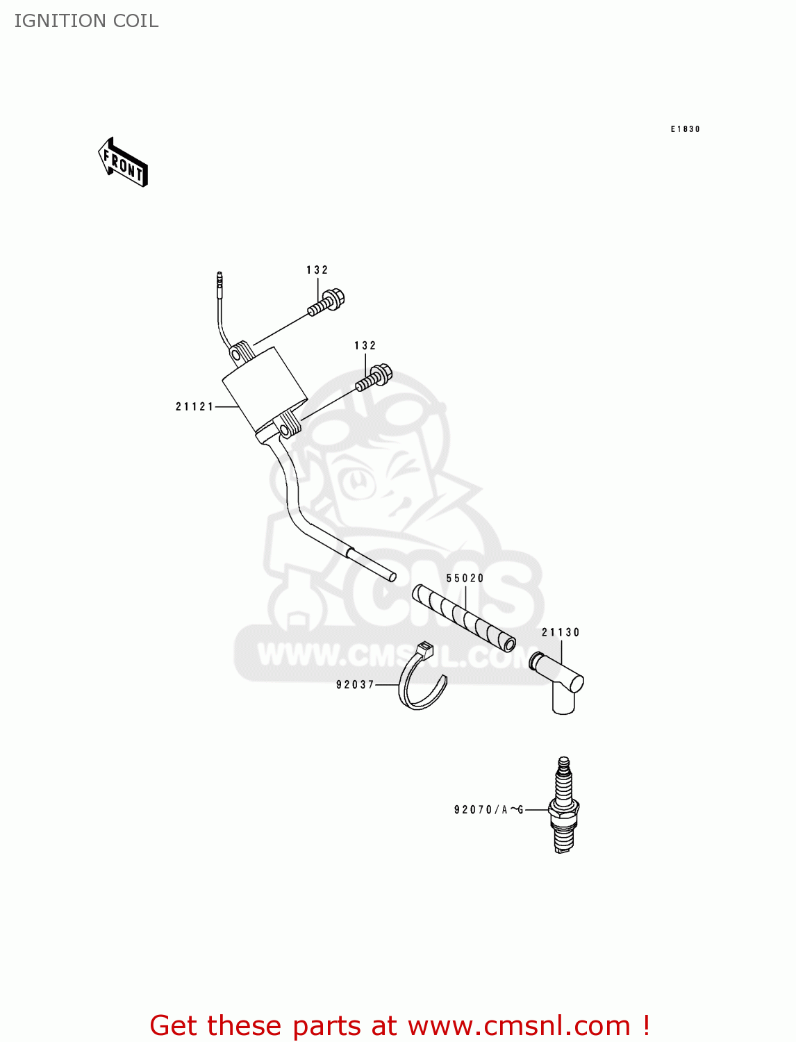 IGNITION COIL KX125-J1 1992 USA CANADA