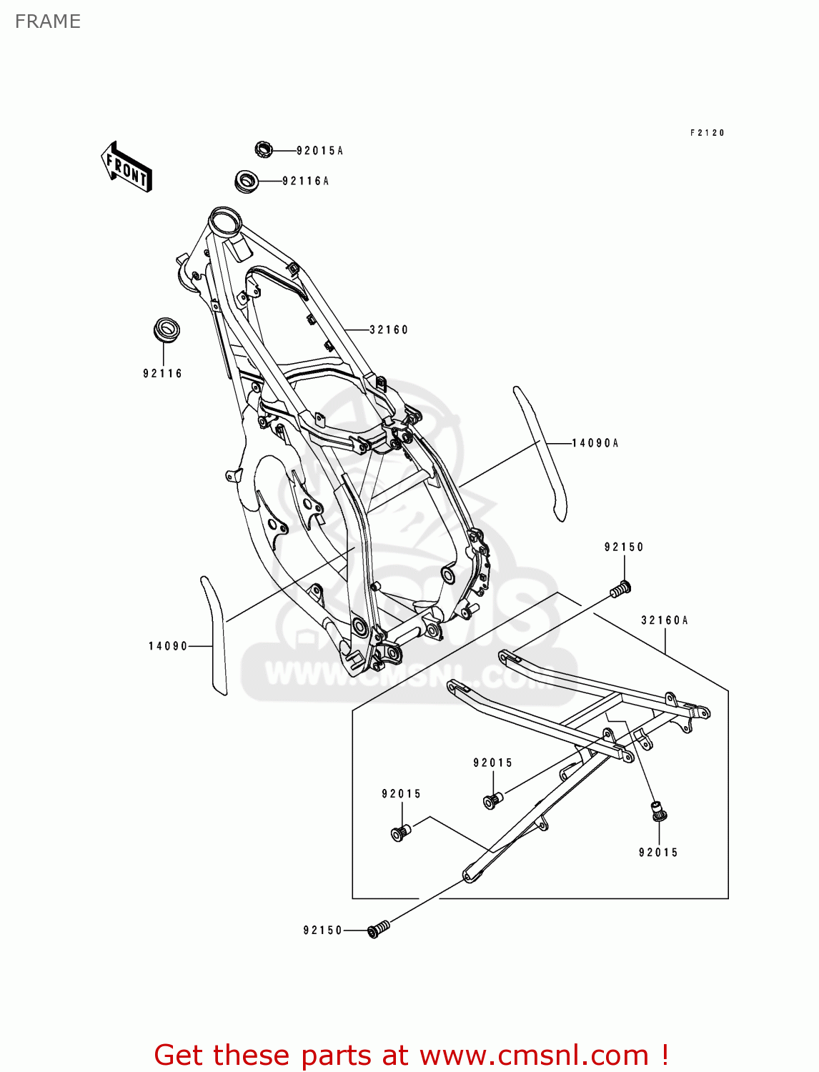 FRAME KX125-J1 1992 USA CANADA