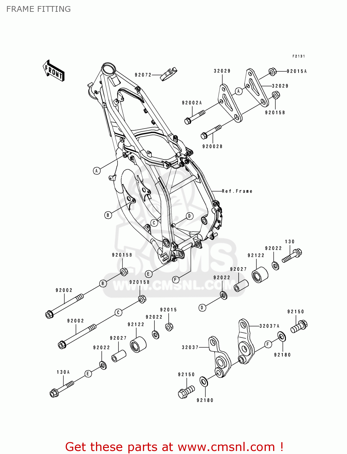 FRAME FITTING KX125-J1 1992 USA CANADA